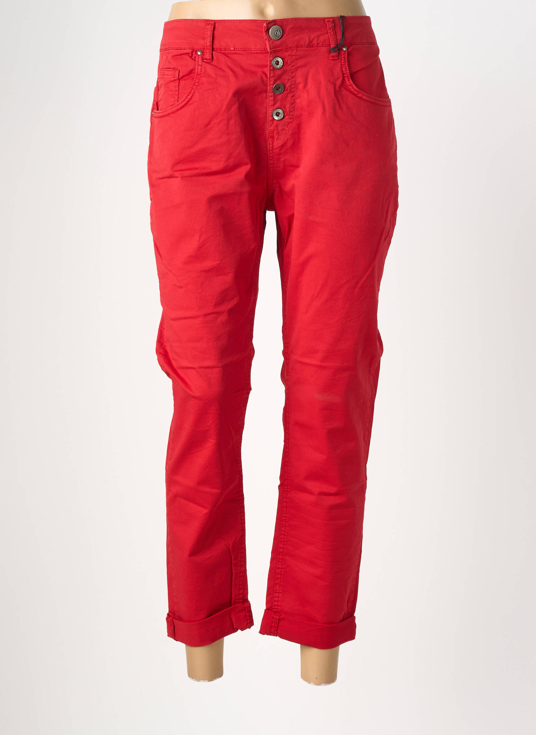 Pantalon 7/8 elasticitate mărime normală roșu ALMANEGRA femeie