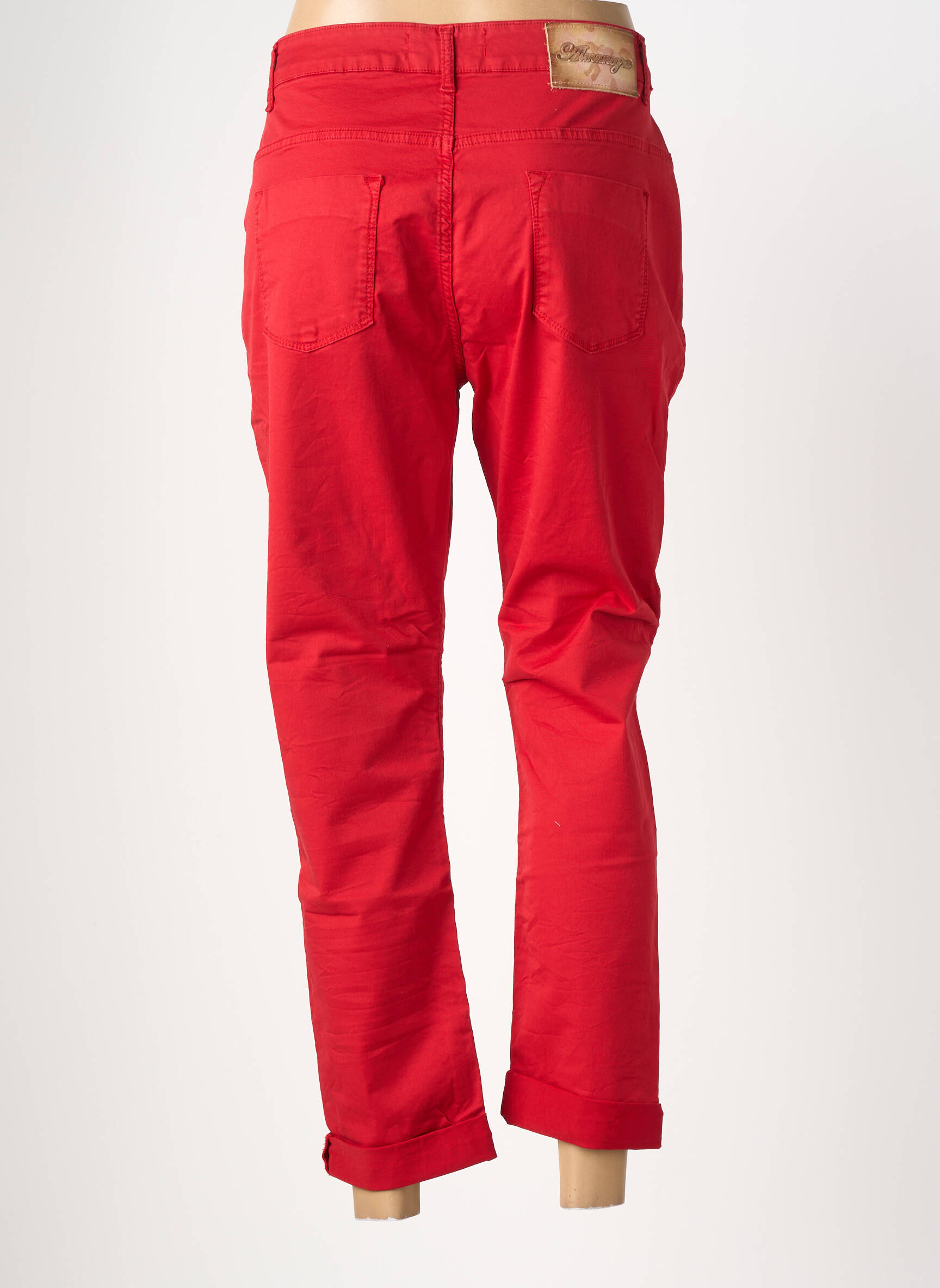 Pantalon 7/8 elasticitate mărime normală roșu ALMANEGRA femeie