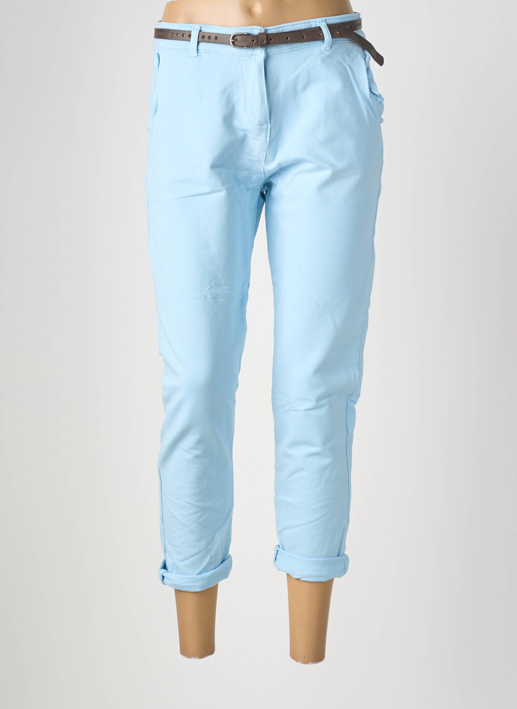 Pantalon 7/8 elasticitate mărime normală albastru VENTI6 femeie