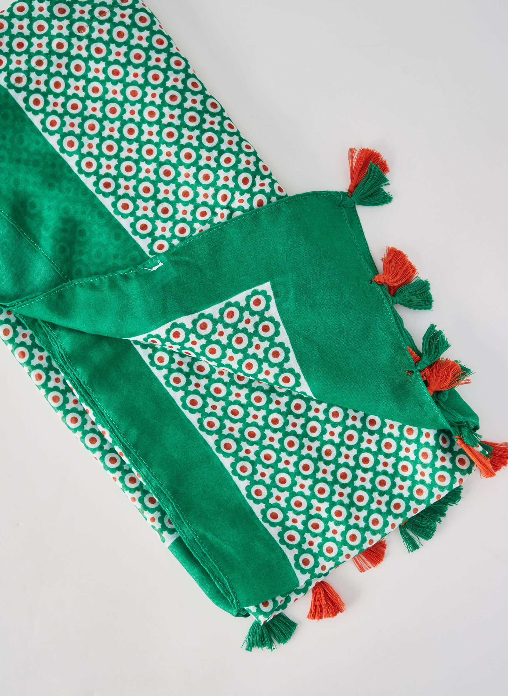 Eșarfă țesătură poplin verde KING KONG femeie