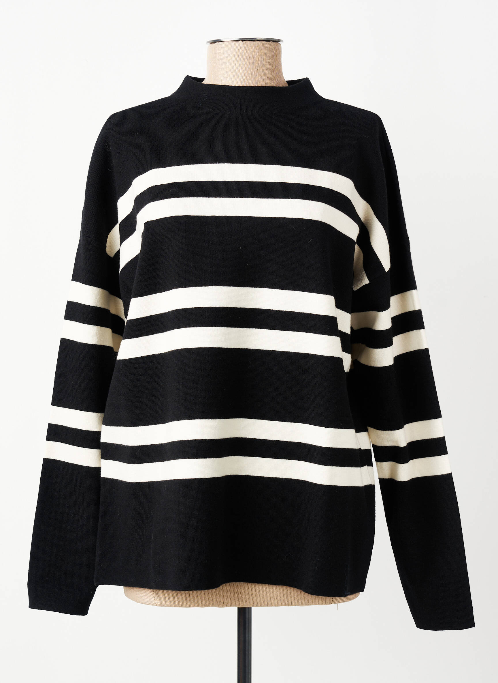 Pulover elasticitate mâneci lungi negru YAYA femeie