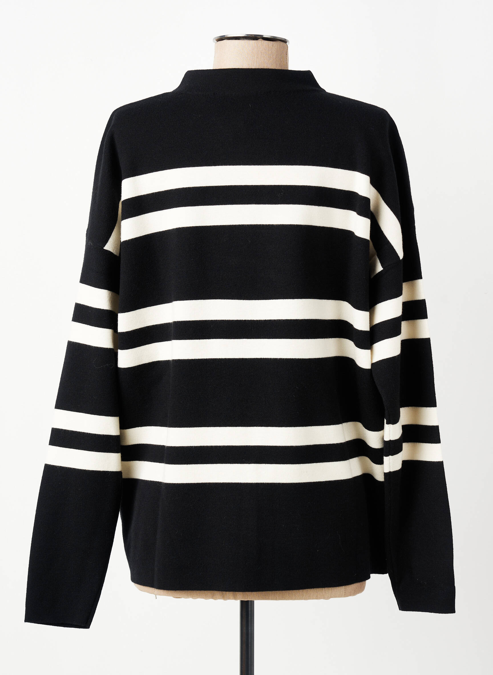 Pulover elasticitate mâneci lungi negru YAYA femeie