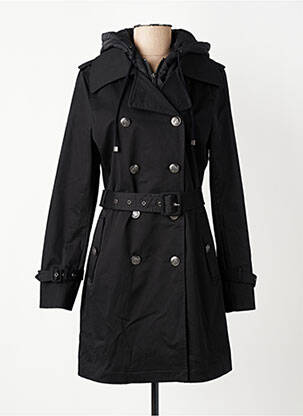 Trench țesătură poplin cu glugă negru IKKS femeie