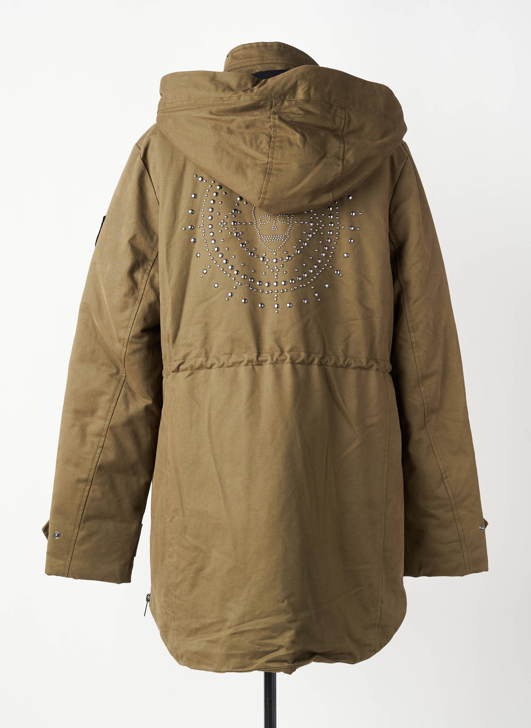 Parka mâneci lungi cu glugă verde IKKS femeie