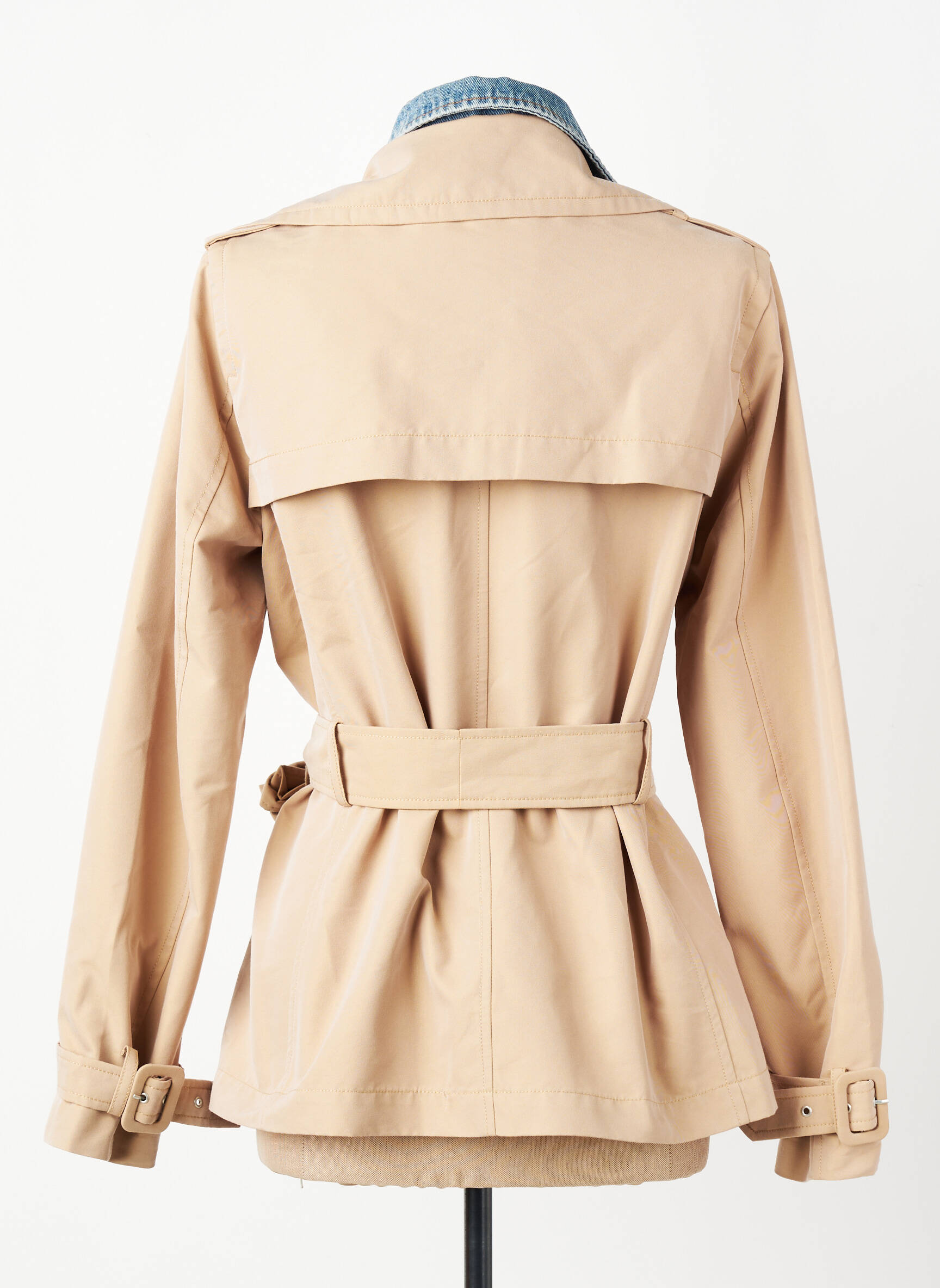 Trench țesătură poplin fără glugă bej IKKS femeie