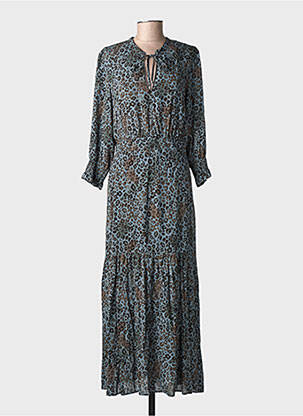 Rochie lungă mâneci lungi mâneci lungi albastru IKKS femeie