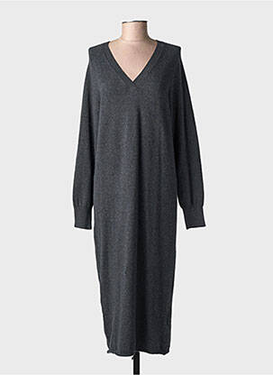 Rochie pulover guler în v mâneci lungi gri YAYA femeie