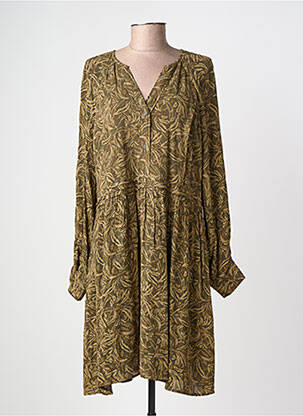 Rochie midi imprimeu floral mâneci lungi verde YAYA femeie