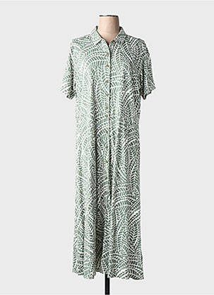 Rochie lungă imprimeu fantezie mâneci scurte verde WHITE STUFF femeie