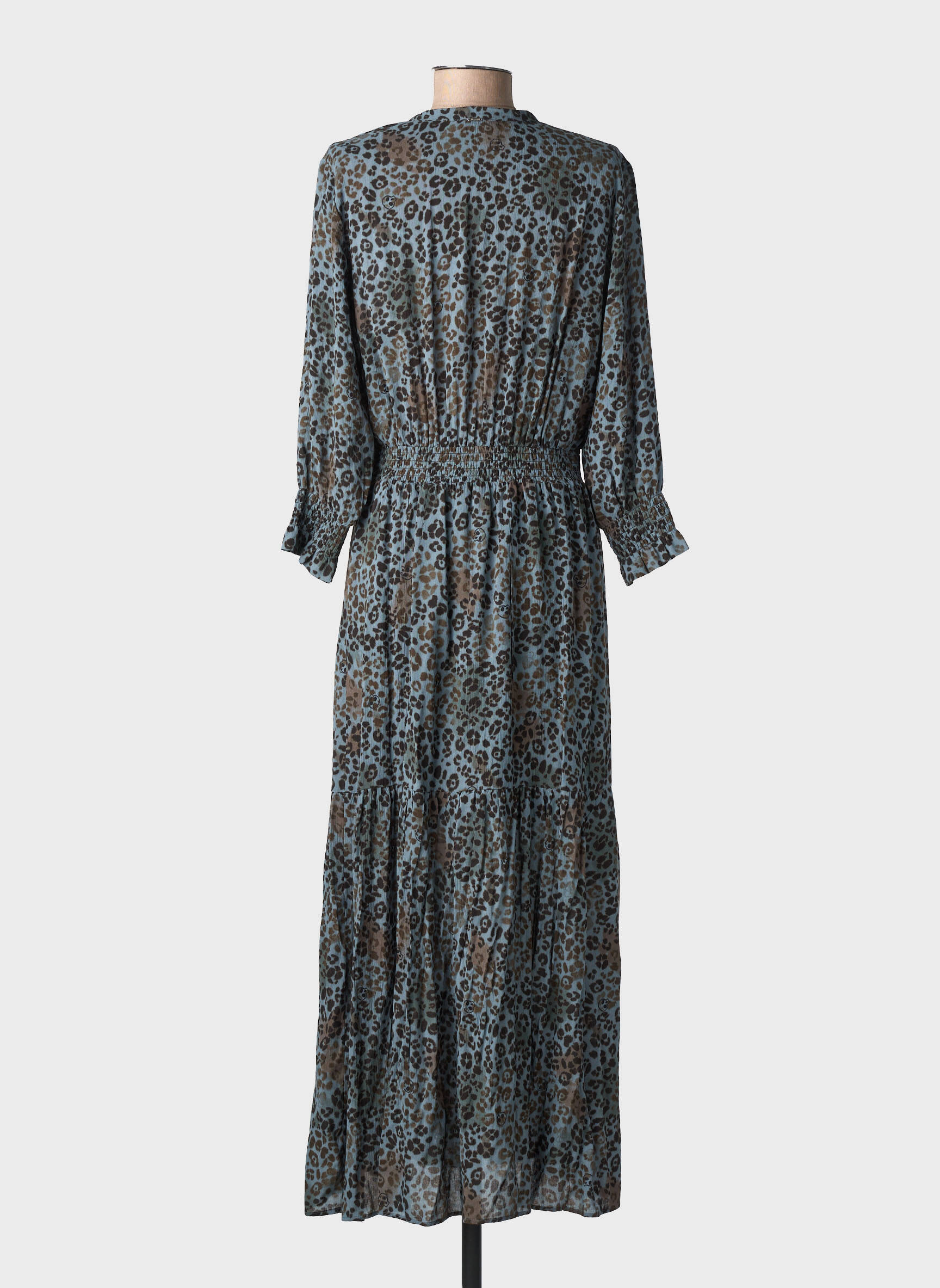 Rochie lungă mâneci lungi mâneci lungi albastru IKKS femeie