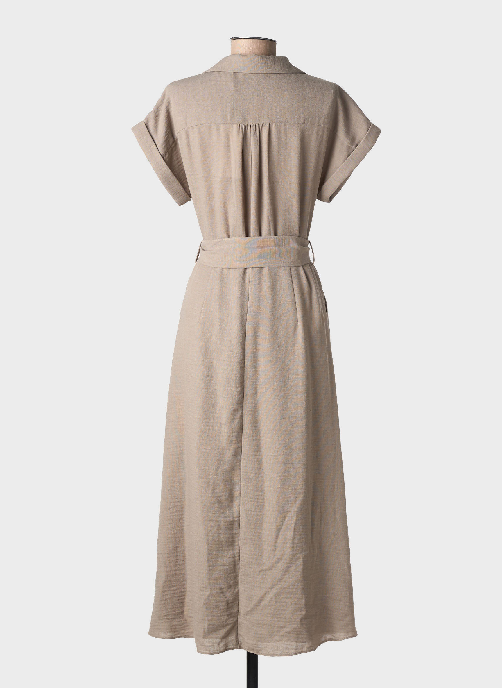 Rochie lungă mâneci scurte mâneci scurte maro YAYA femeie