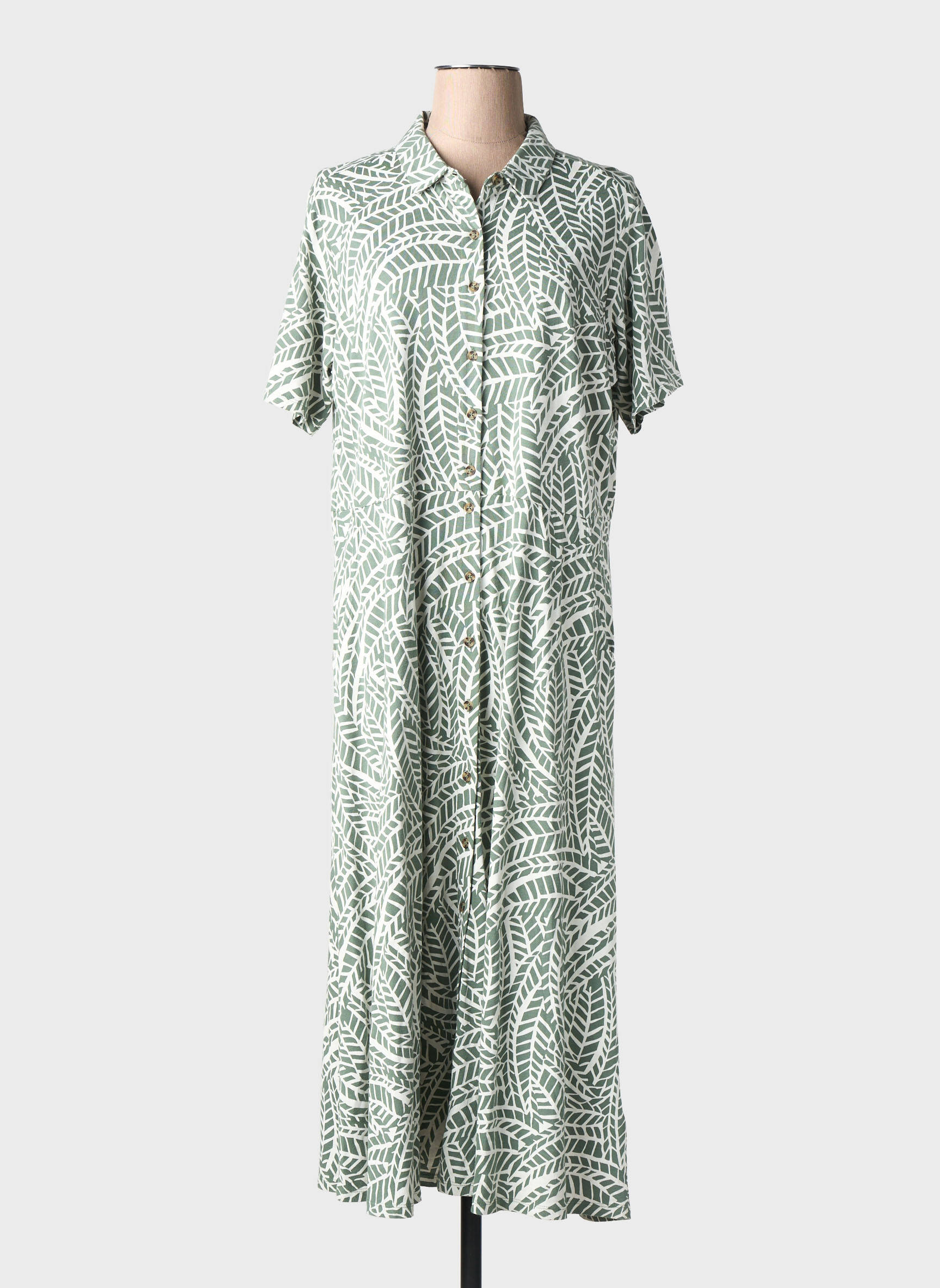 Rochie lungă imprimeu fantezie mâneci scurte verde WHITE STUFF femeie