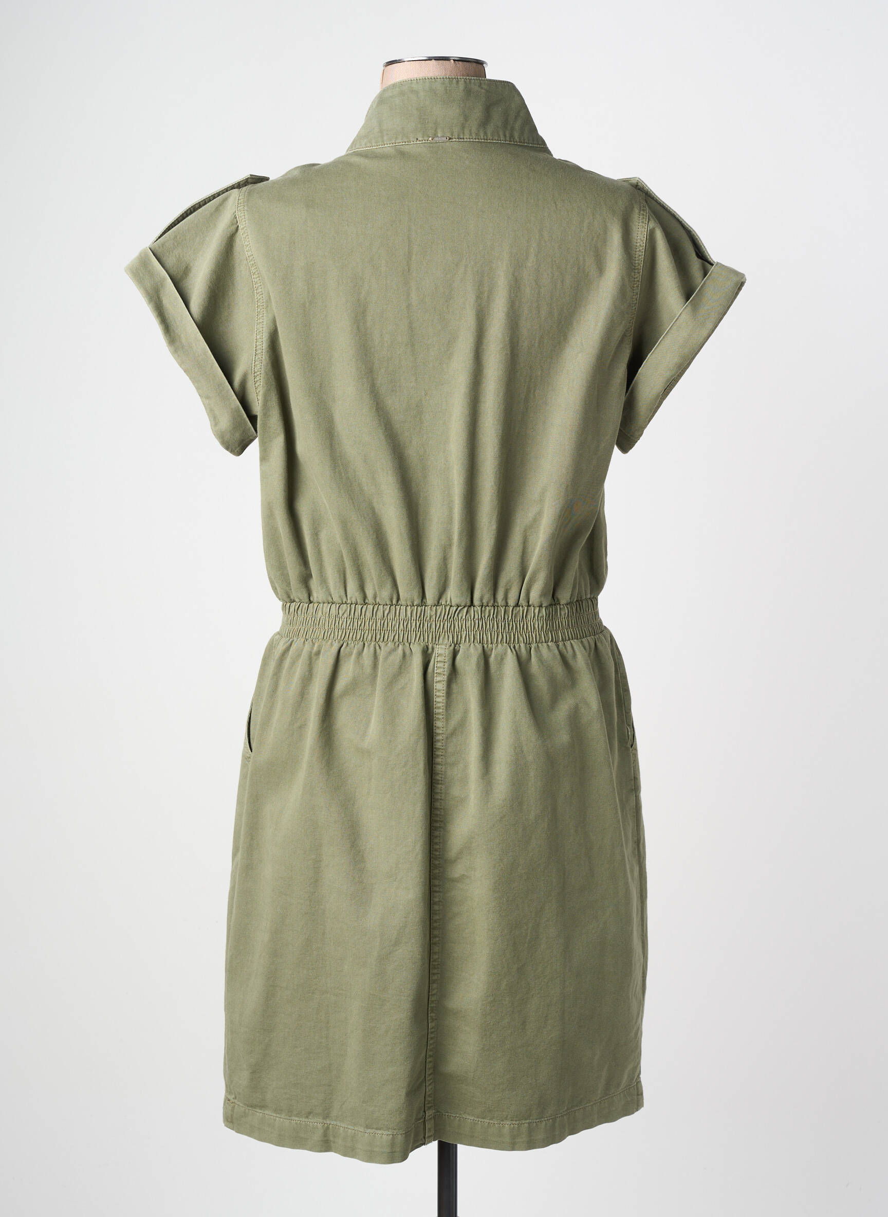 Rochie midi mâneci scurte mâneci scurte verde IKKS femeie