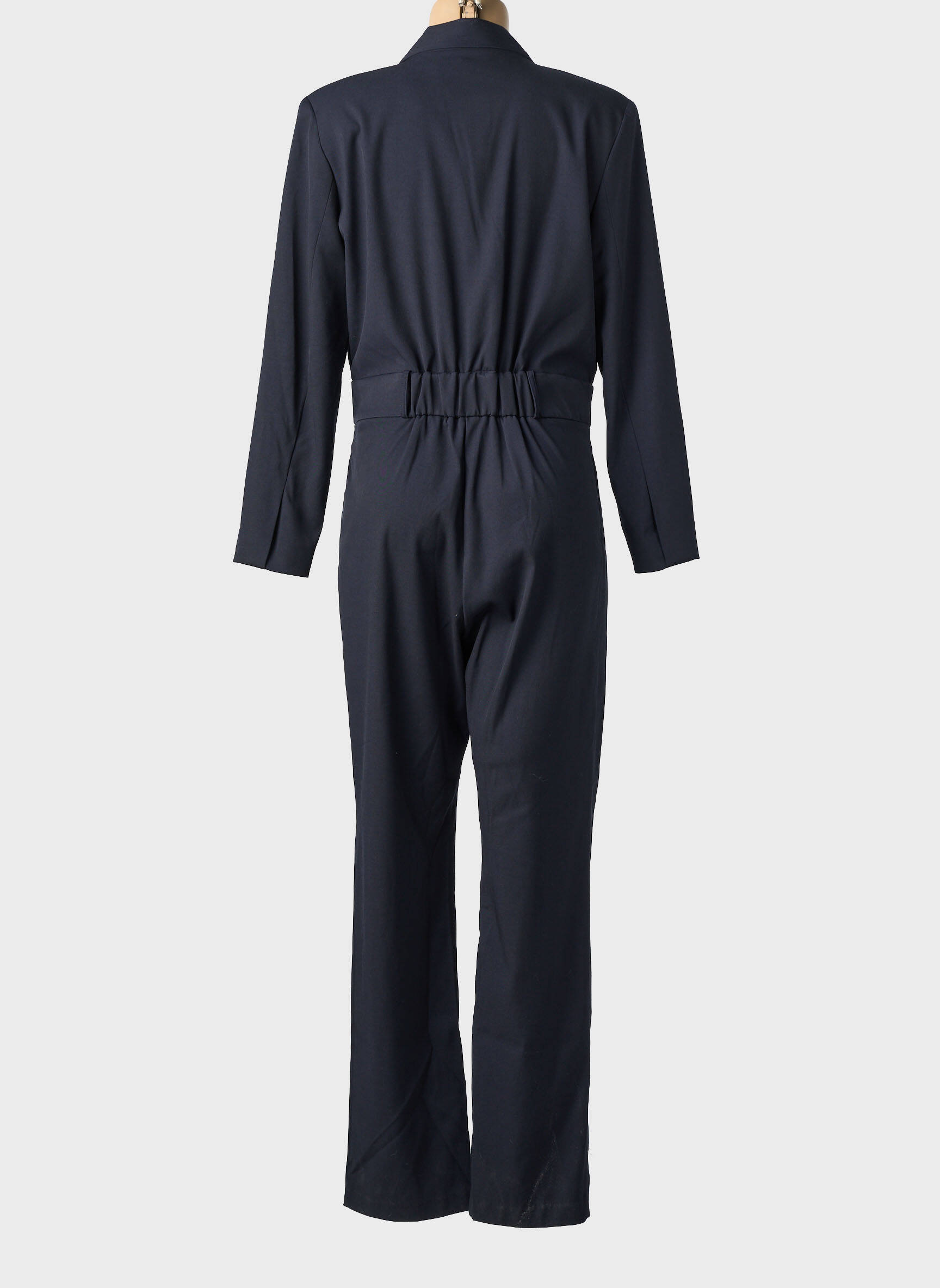 Salopetă-pantalon închidere cu nasturi pe față mâneci lungi albastru YAYA femeie