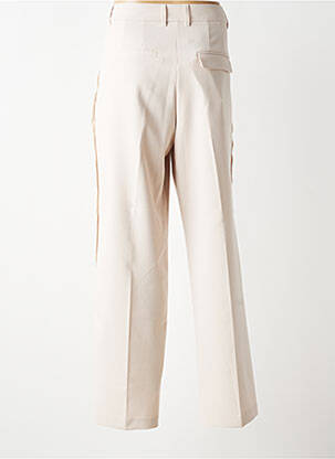Pantalon drept țesătură crep talie înaltă bej YAYA femeie