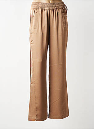 Pantalon drept talie elastică mărime normală maro YAYA femeie