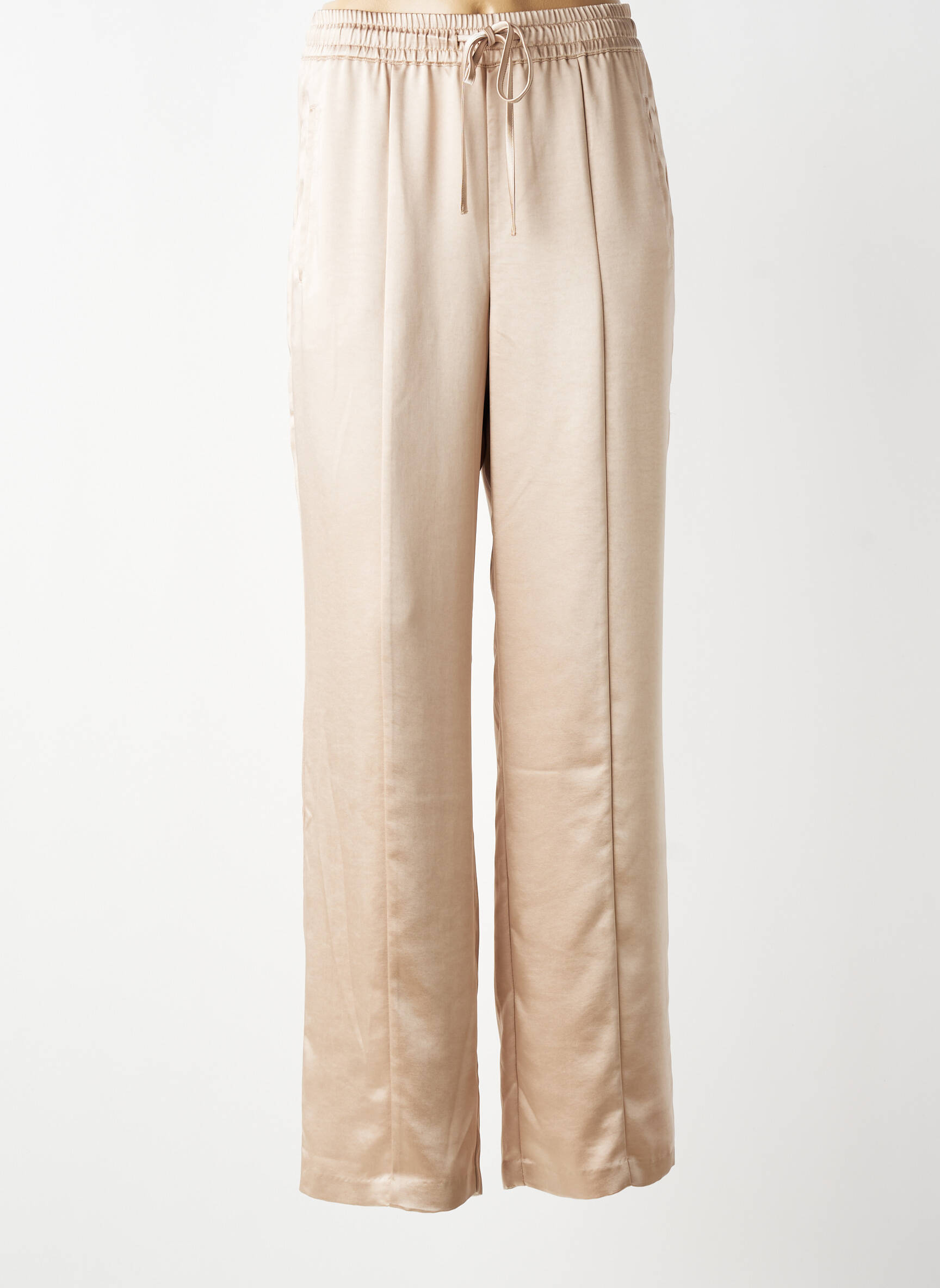 Pantalon drept talie elastică mărime normală bej IKKS femeie