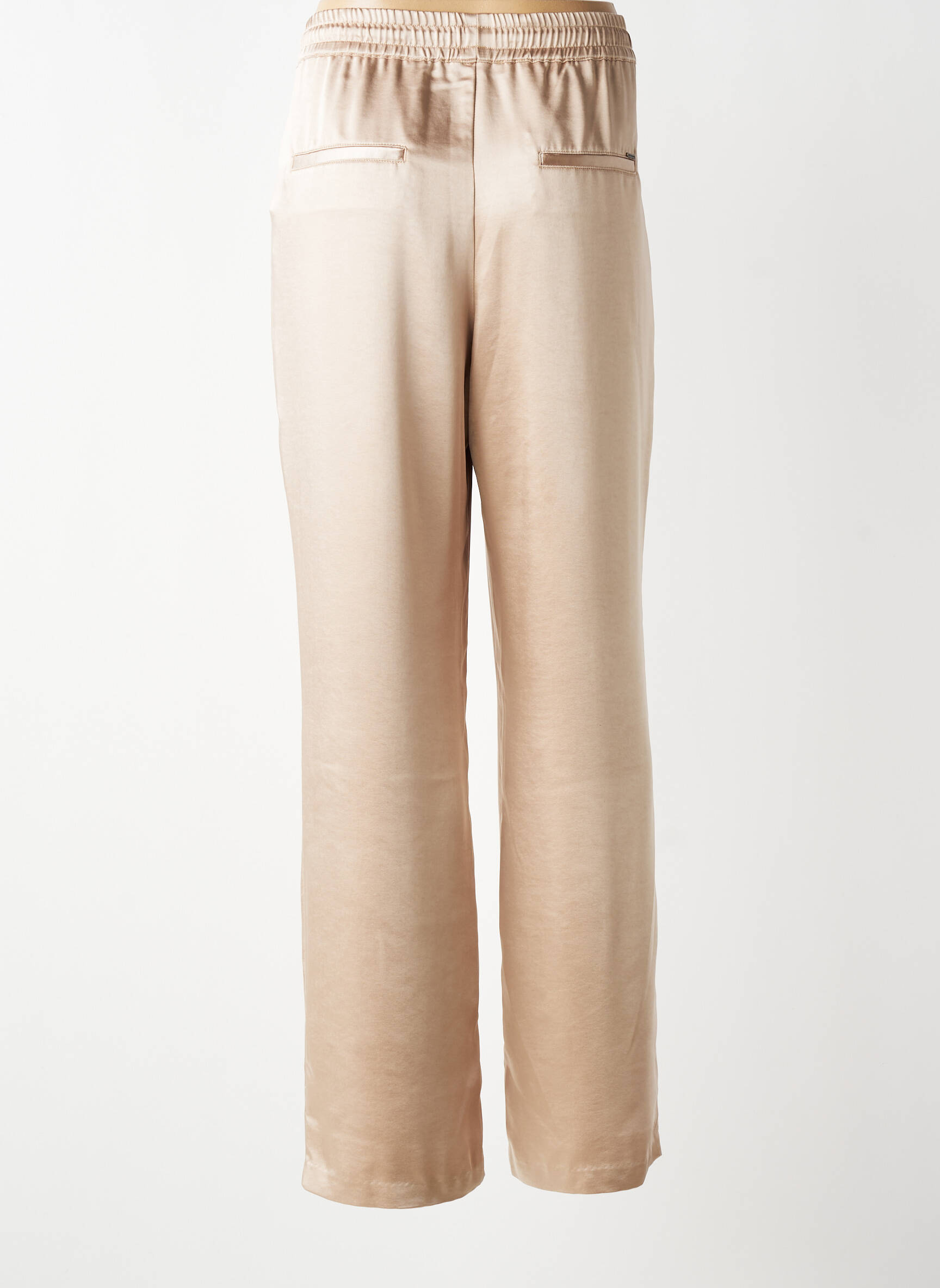 Pantalon drept talie elastică mărime normală bej IKKS femeie