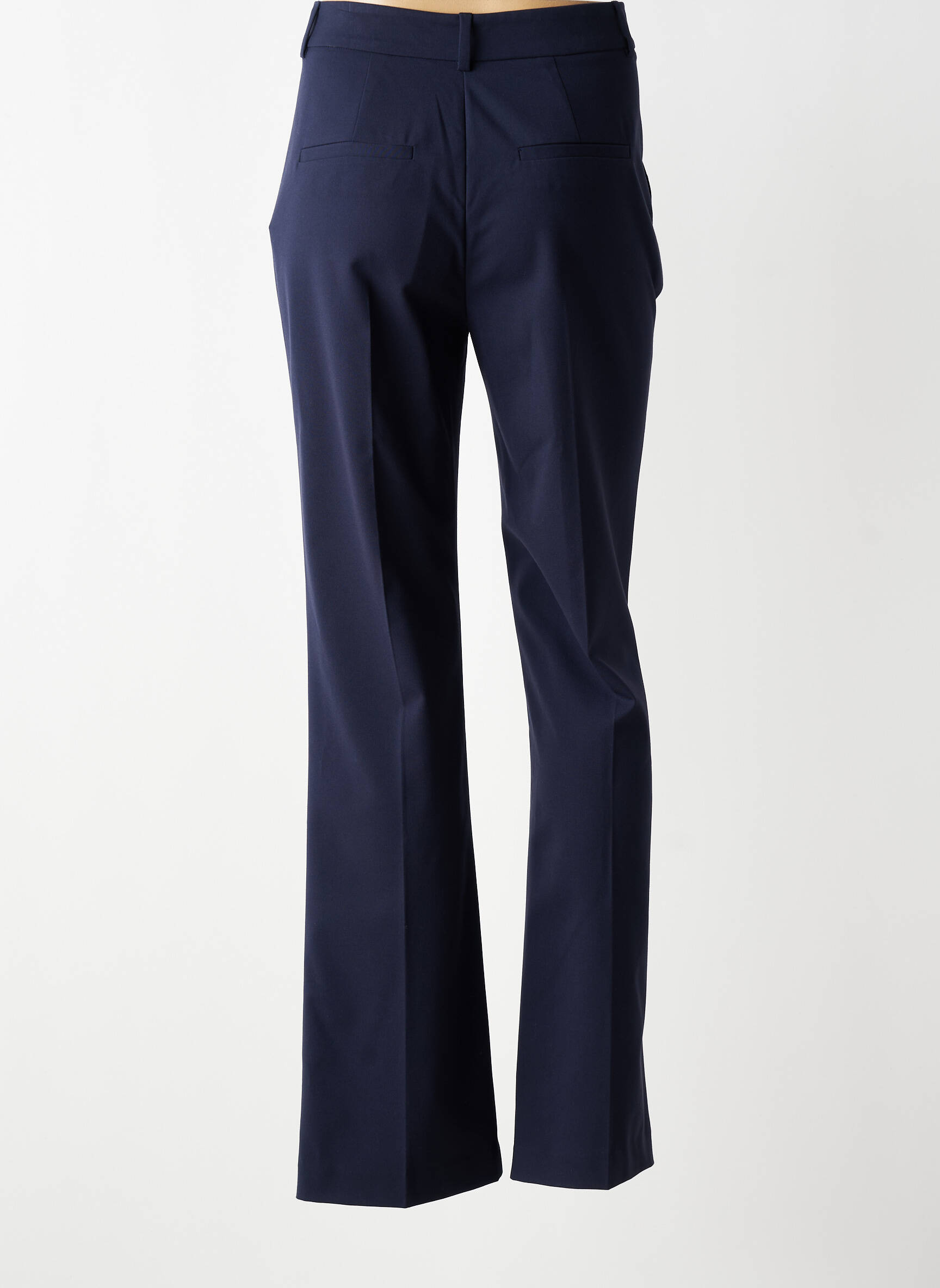 Pantalon evazat închidere cu fermoar sub clapetă cu cârlig talie înaltă albastru I.CODE (By IKKS) femeie
