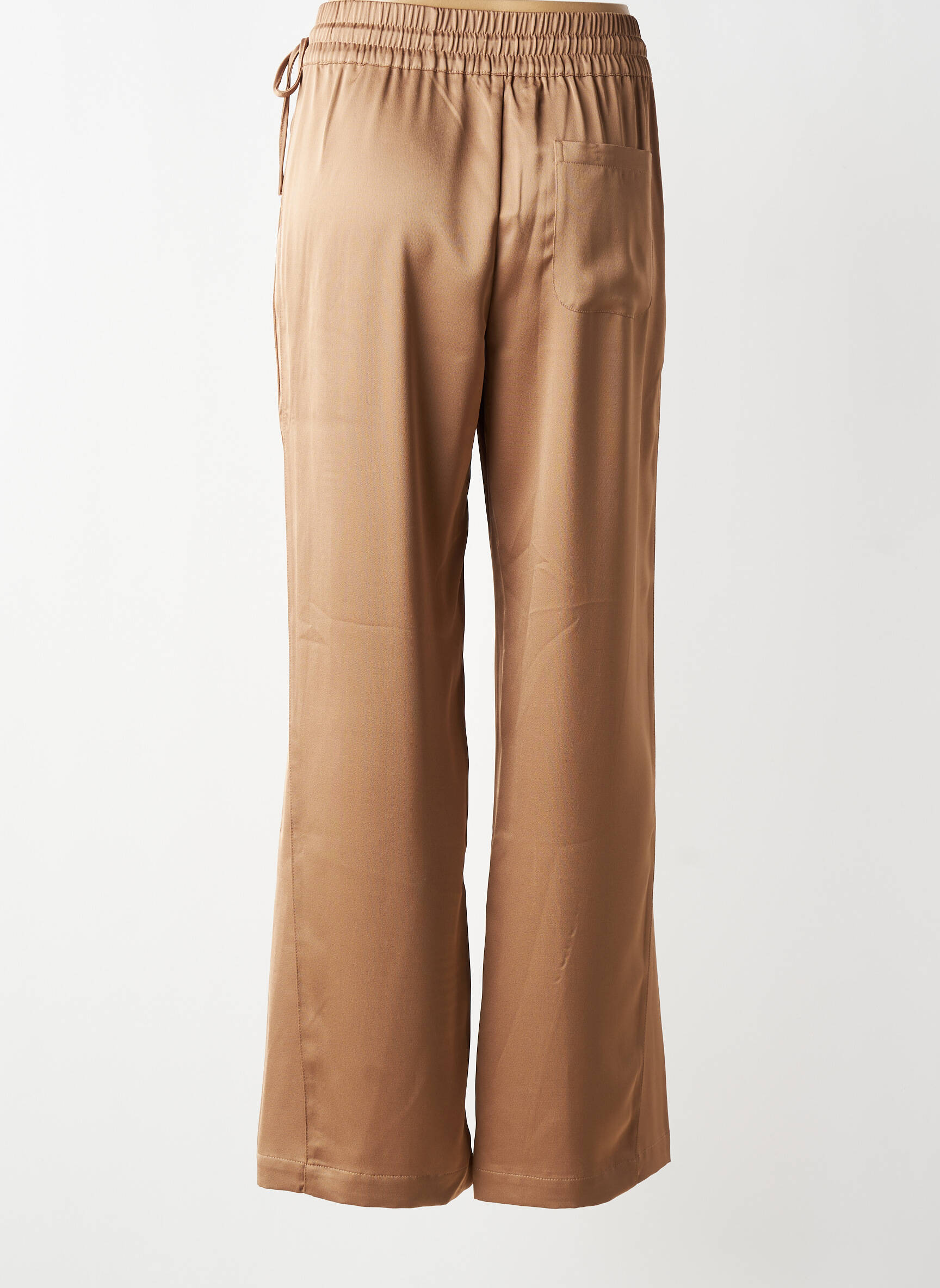 Pantalon drept talie elastică mărime normală maro YAYA femeie