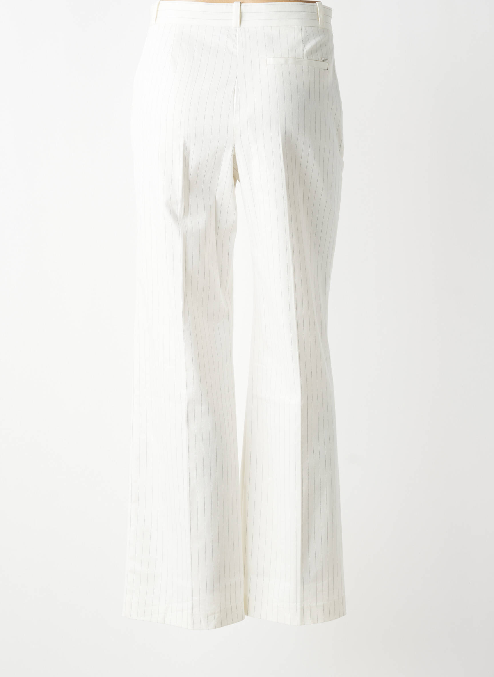Pantalon drept talie cu cleme talie înaltă alb IKKS femeie