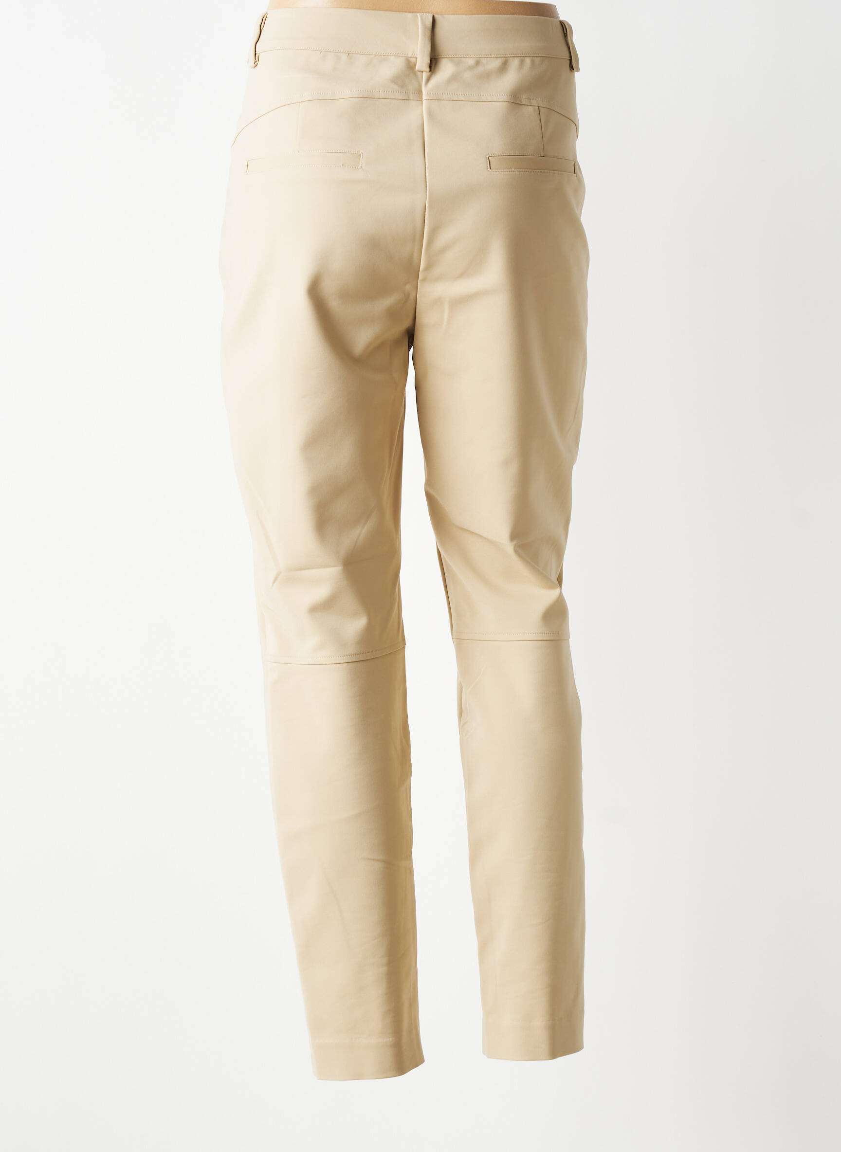 Pantalon chino țesătură poplin mărime normală bej YAYA femeie