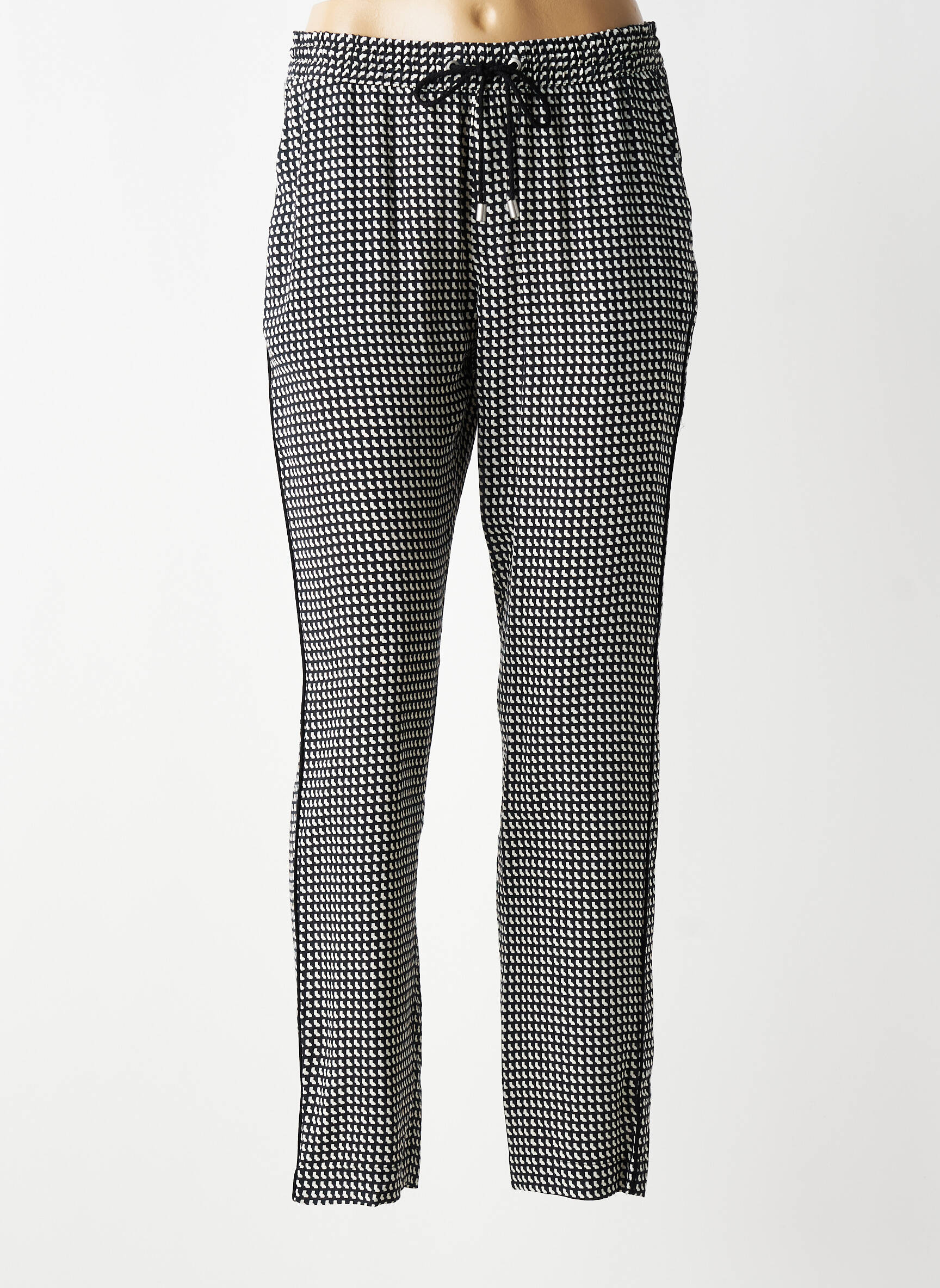 Pantalon slim talie elastică mărime normală negru IKKS femeie