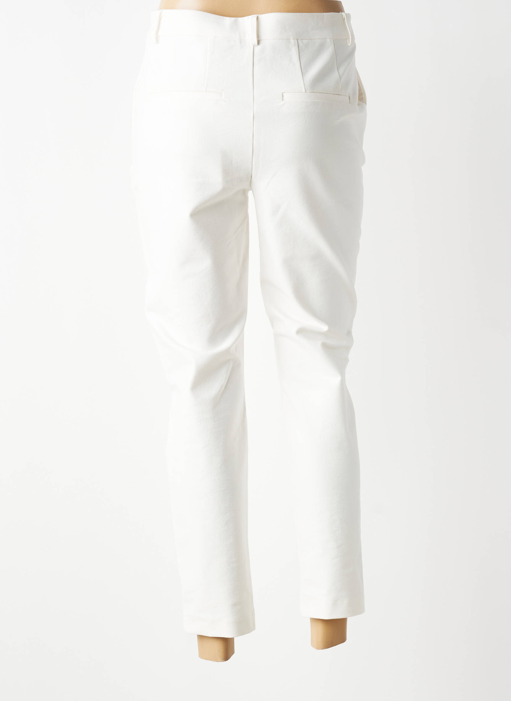 Pantalon chino țesătură poplin mărime normală bej YAYA femeie