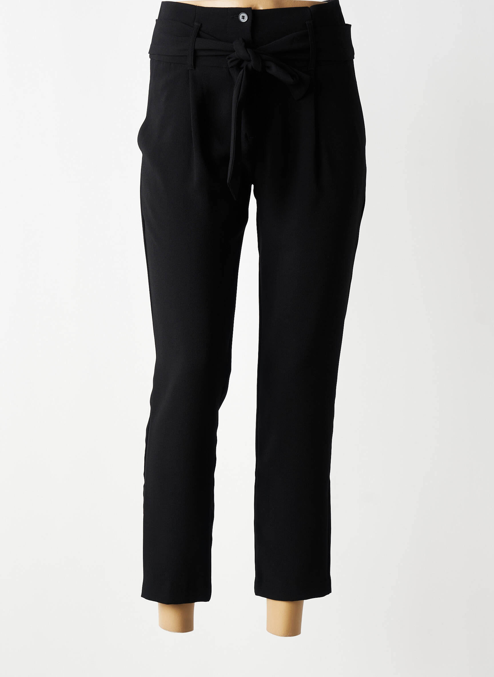Pantalon 7/8 talie înaltă talie înaltă negru IKKS femeie