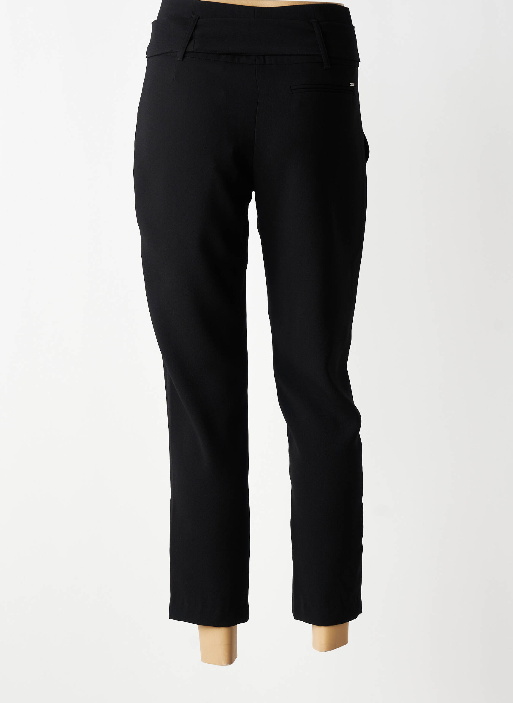 Pantalon 7/8 talie înaltă talie înaltă negru IKKS femeie