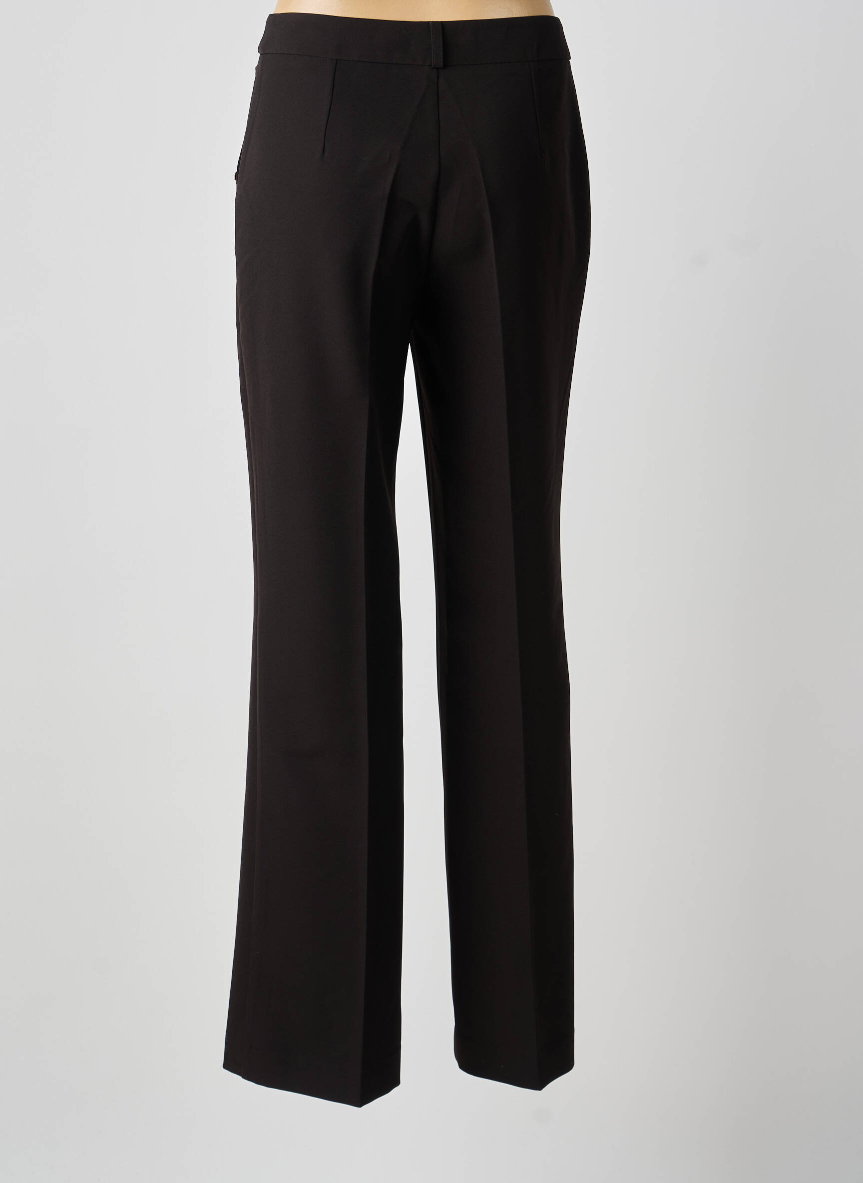Pantalon evazat talie cu cleme talie înaltă negru EVA KAYAN femeie