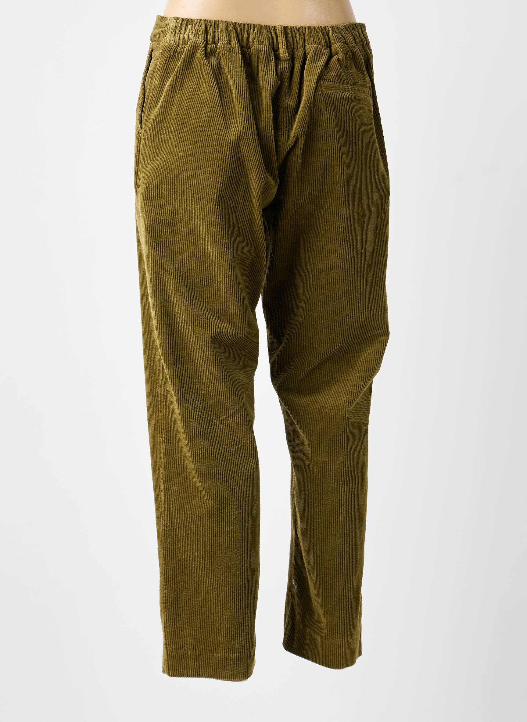 Pantalon chino închidere cu fermoar sub clapetă cu nasturi mărime normală verde HOD femeie