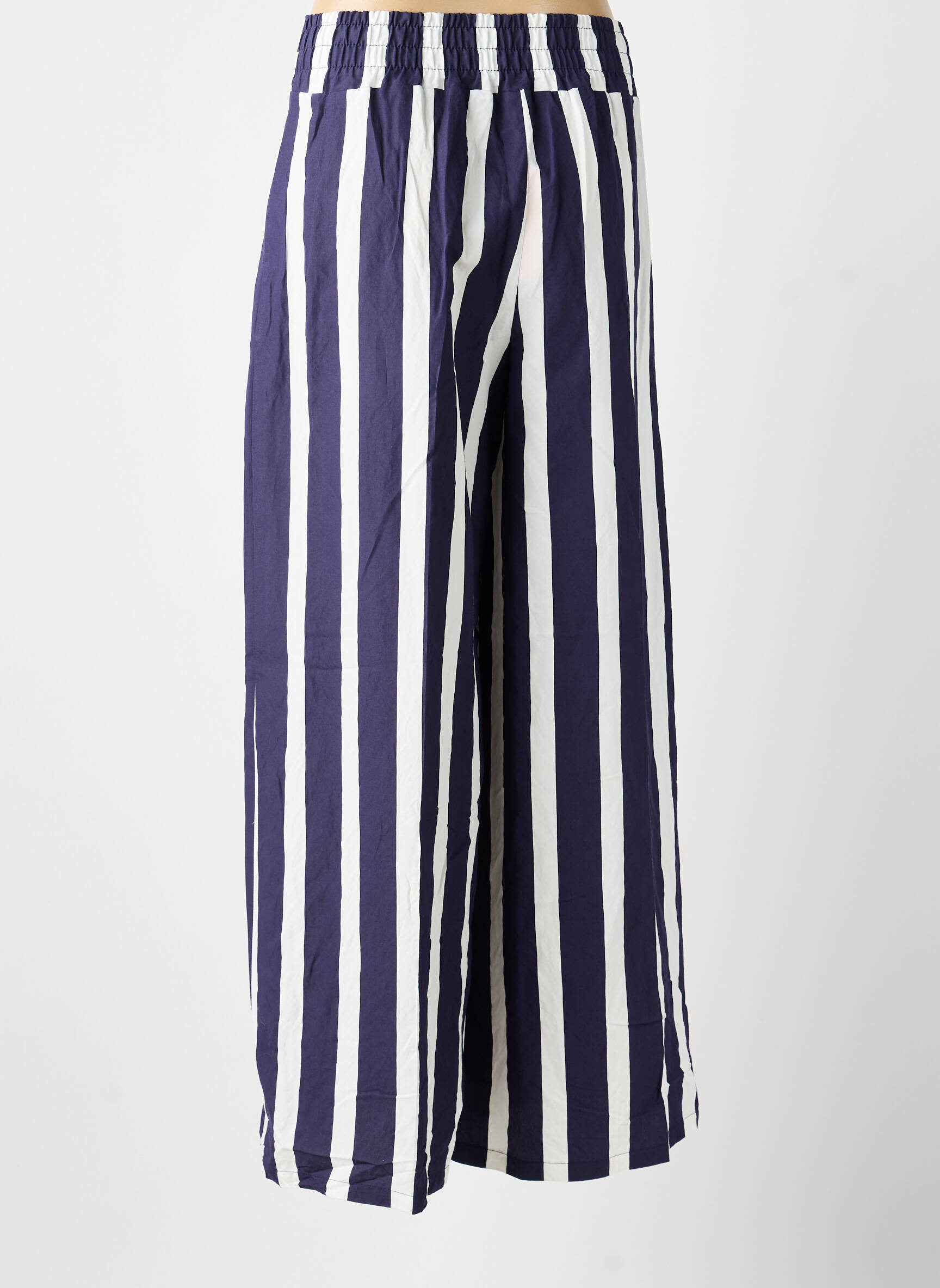 Pantalon larg țesătură poplin mărime normală albastru VILAGALLO femeie