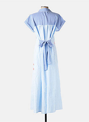Rochie lungă mâneci scurte mâneci scurte albastru INSPIRATION STUDIO femeie
