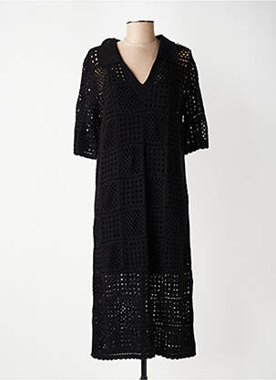 Rochie lungă mâneci scurte mâneci scurte negru YERSE femeie