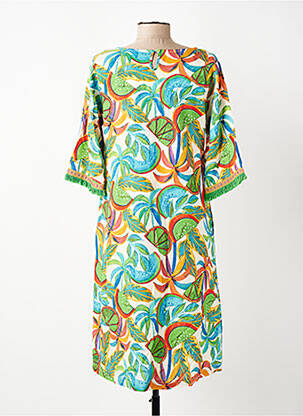 Rochie midi mâneci 3/4 mâneci 3/4 verde ORIENTIQUE NATURALLY femeie