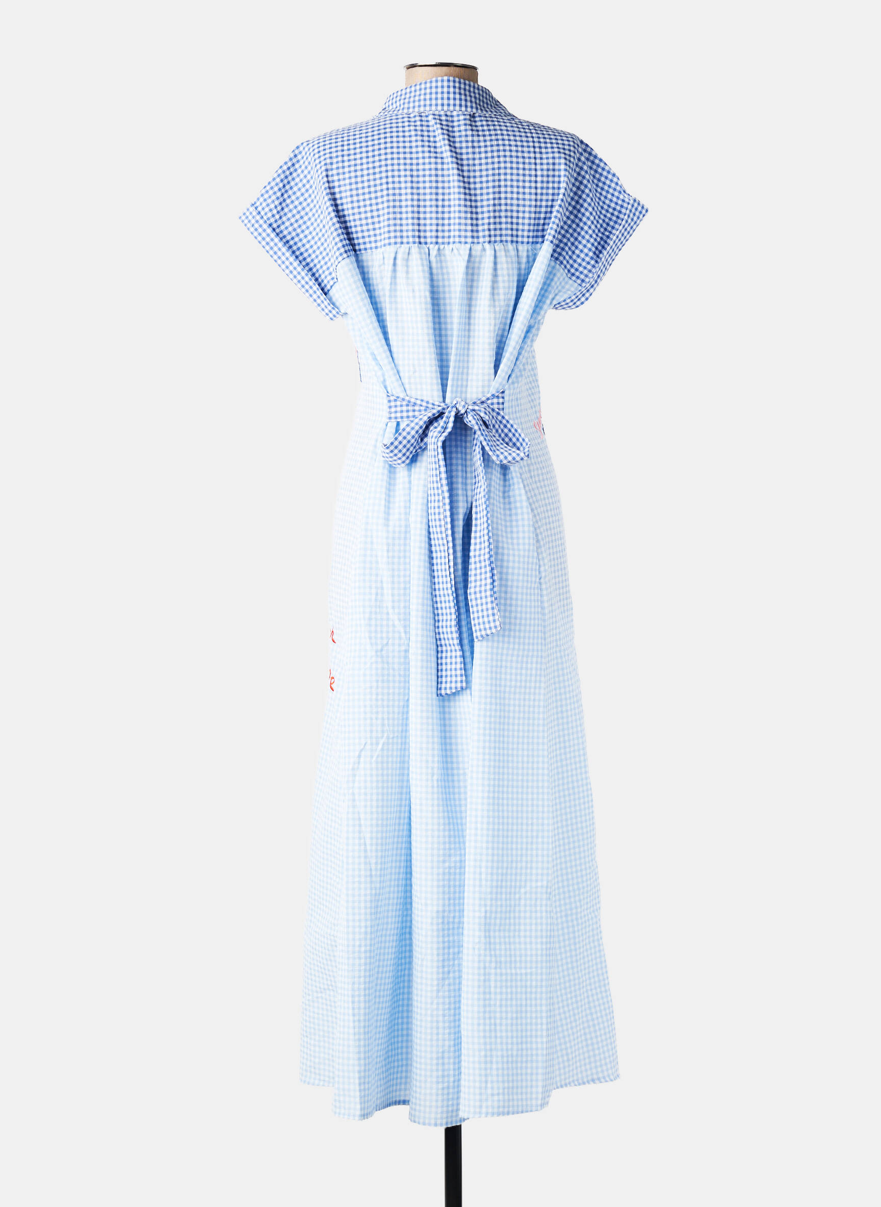 Rochie lungă mâneci scurte mâneci scurte albastru INSPIRATION STUDIO femeie