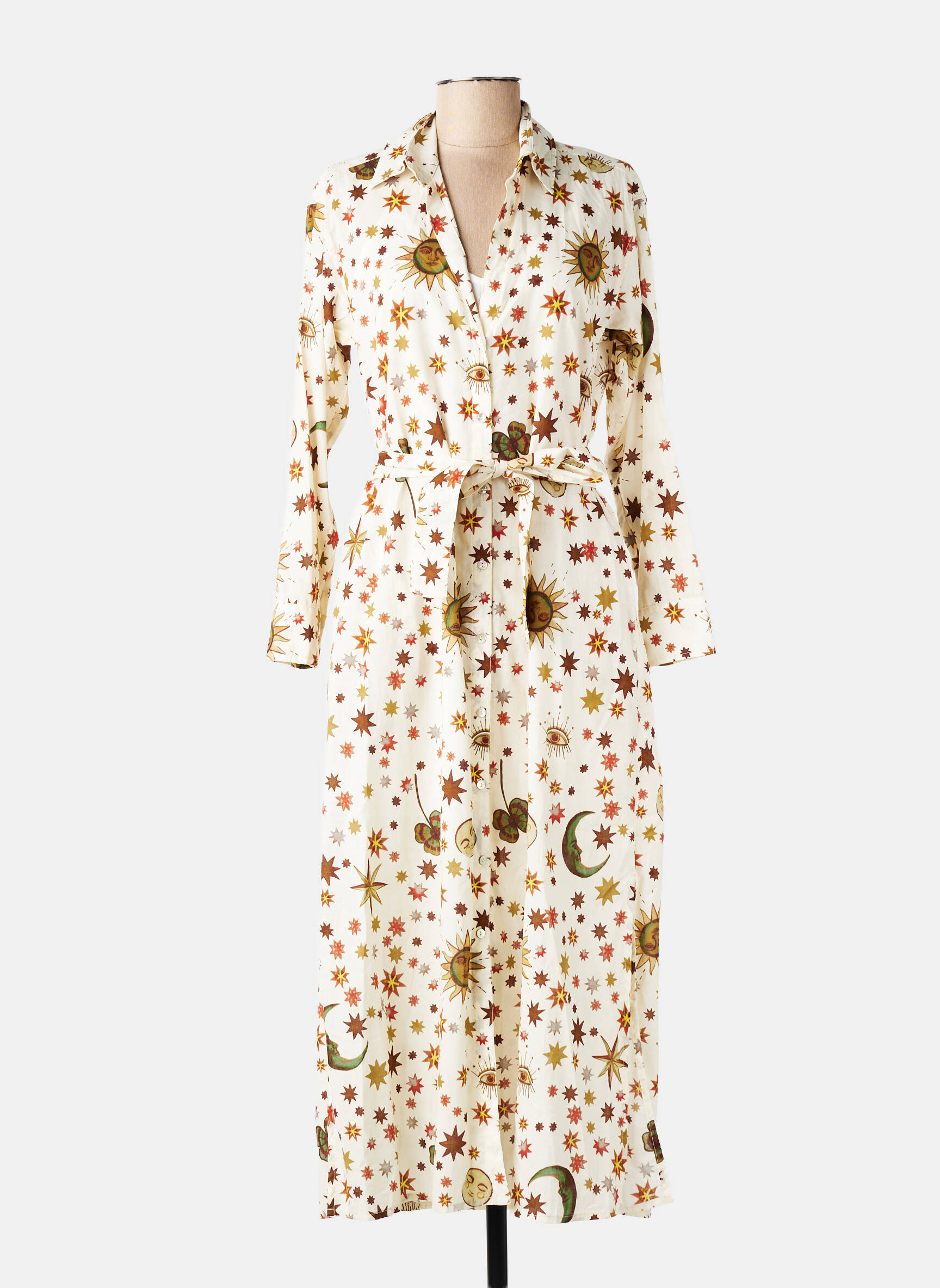 Rochie lungă mâneci lungi mâneci lungi bej HOD femeie