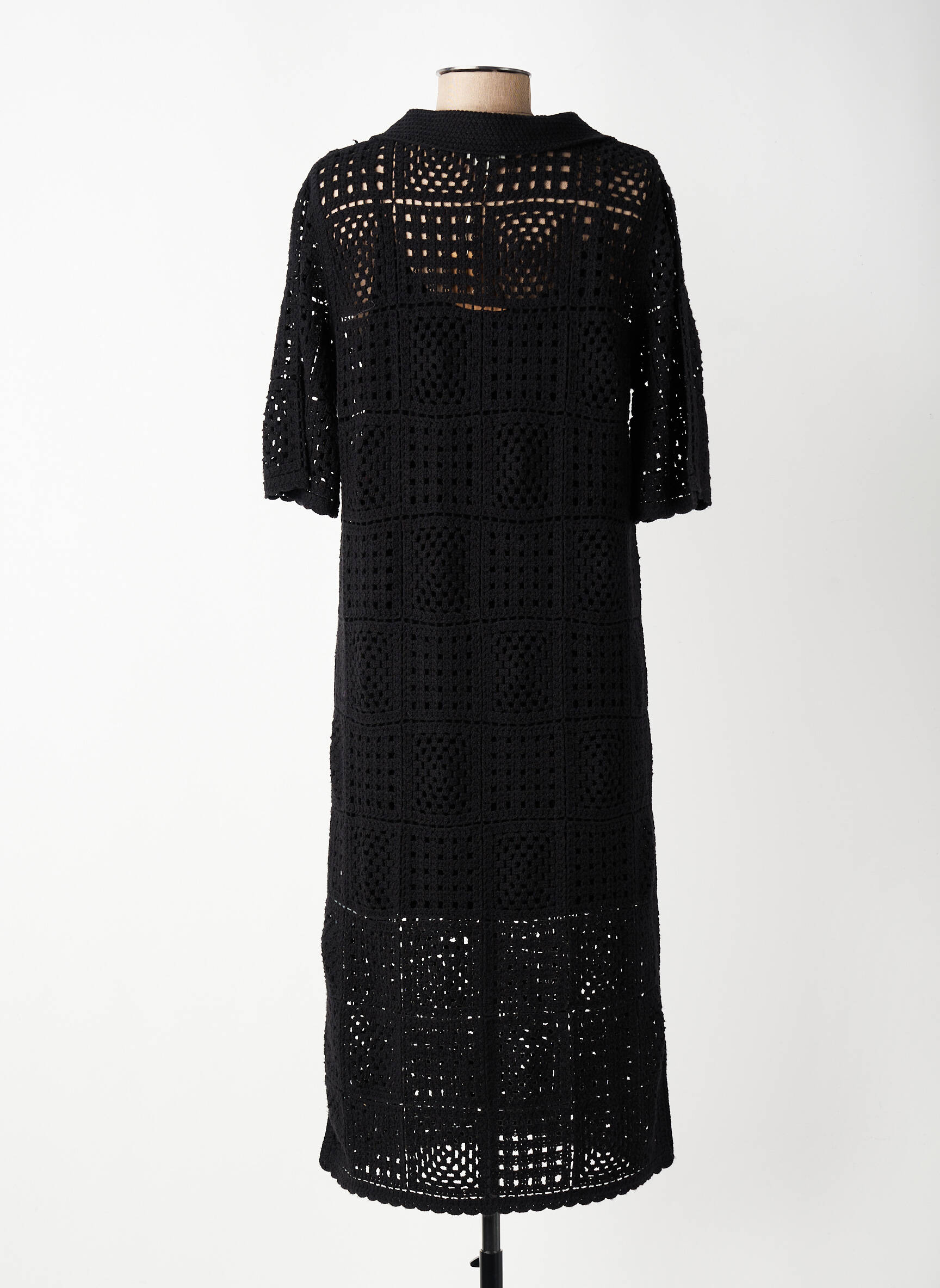 Rochie lungă mâneci scurte mâneci scurte negru YERSE femeie