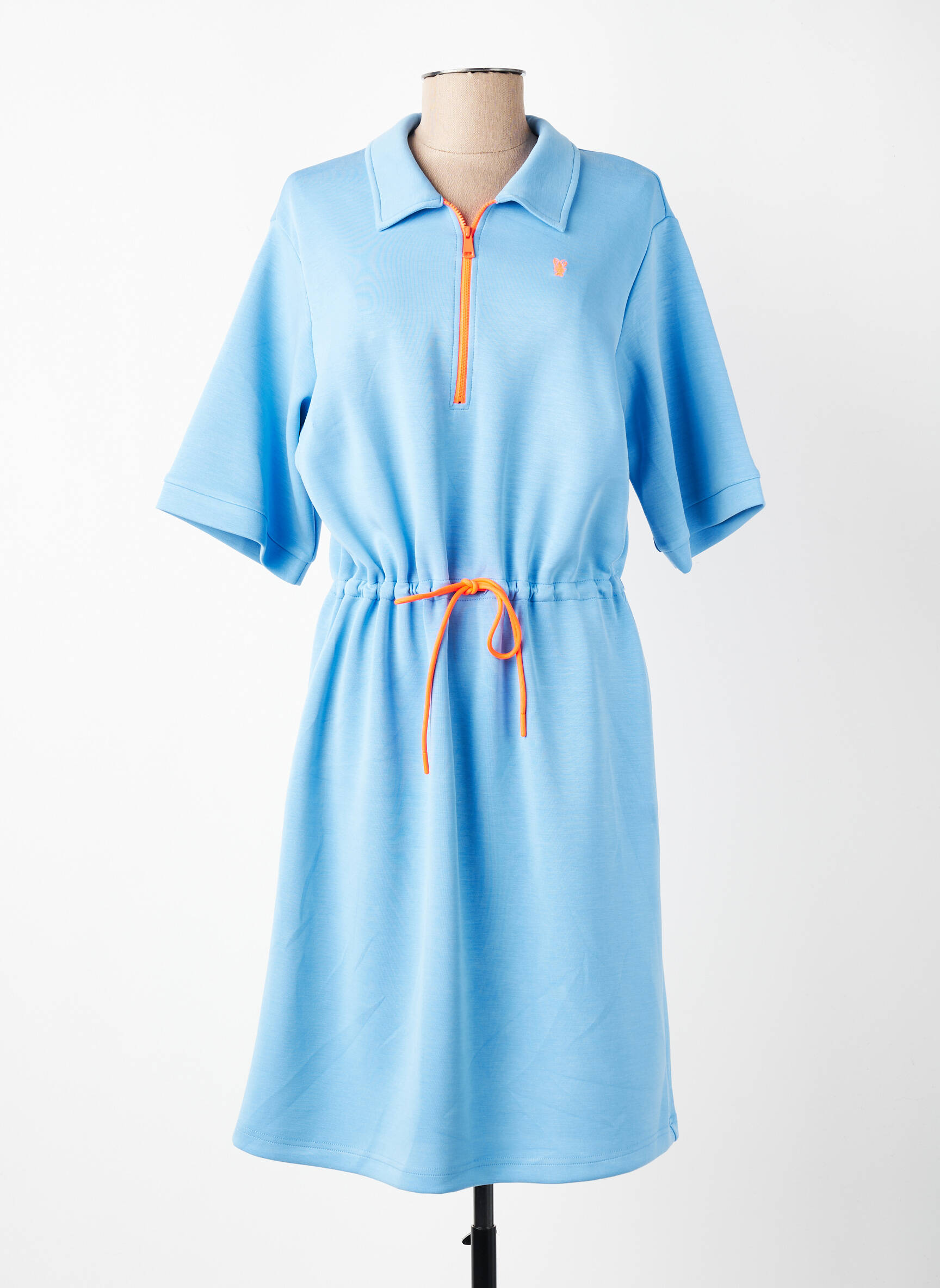 Rochie midi mâneci scurte mâneci scurte albastru K-DESIGN femeie