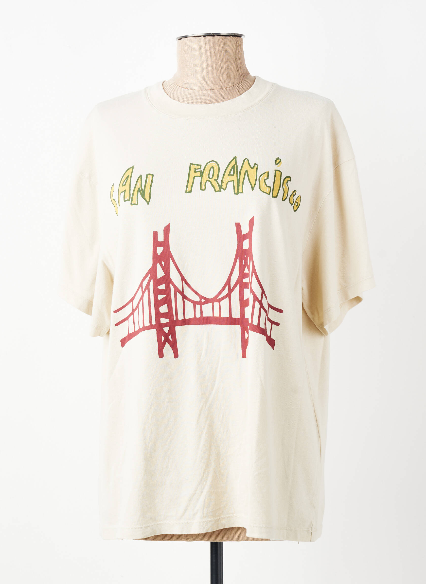 Tricou imprimeu fantezie mâneci scurte bej HOD femeie