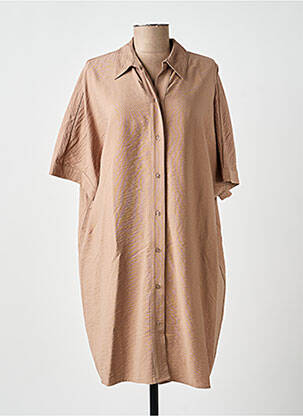 Rochie midi mâneci scurte mâneci scurte maro YAYA femeie