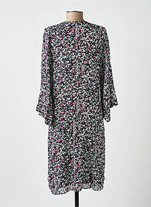 Rochie midi imprimeu fantezie mâneci lungi negru IKKS femeie