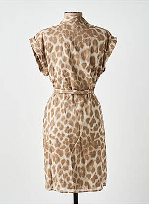 Rochie midi mâneci scurte mâneci scurte maro YAYA femeie