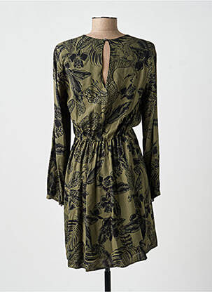 Rochie midi imprimeu fantezie mâneci lungi verde IKKS femeie