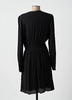 Rochie midi țesătură crep mâneci lungi negru IKKS femeie