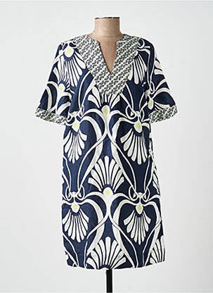 Rochie midi imprimeu fantezie mâneci scurte albastru WHITE STUFF femeie