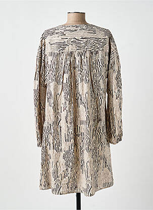 Rochie midi imprimeu fantezie mâneci lungi gri YAYA femeie