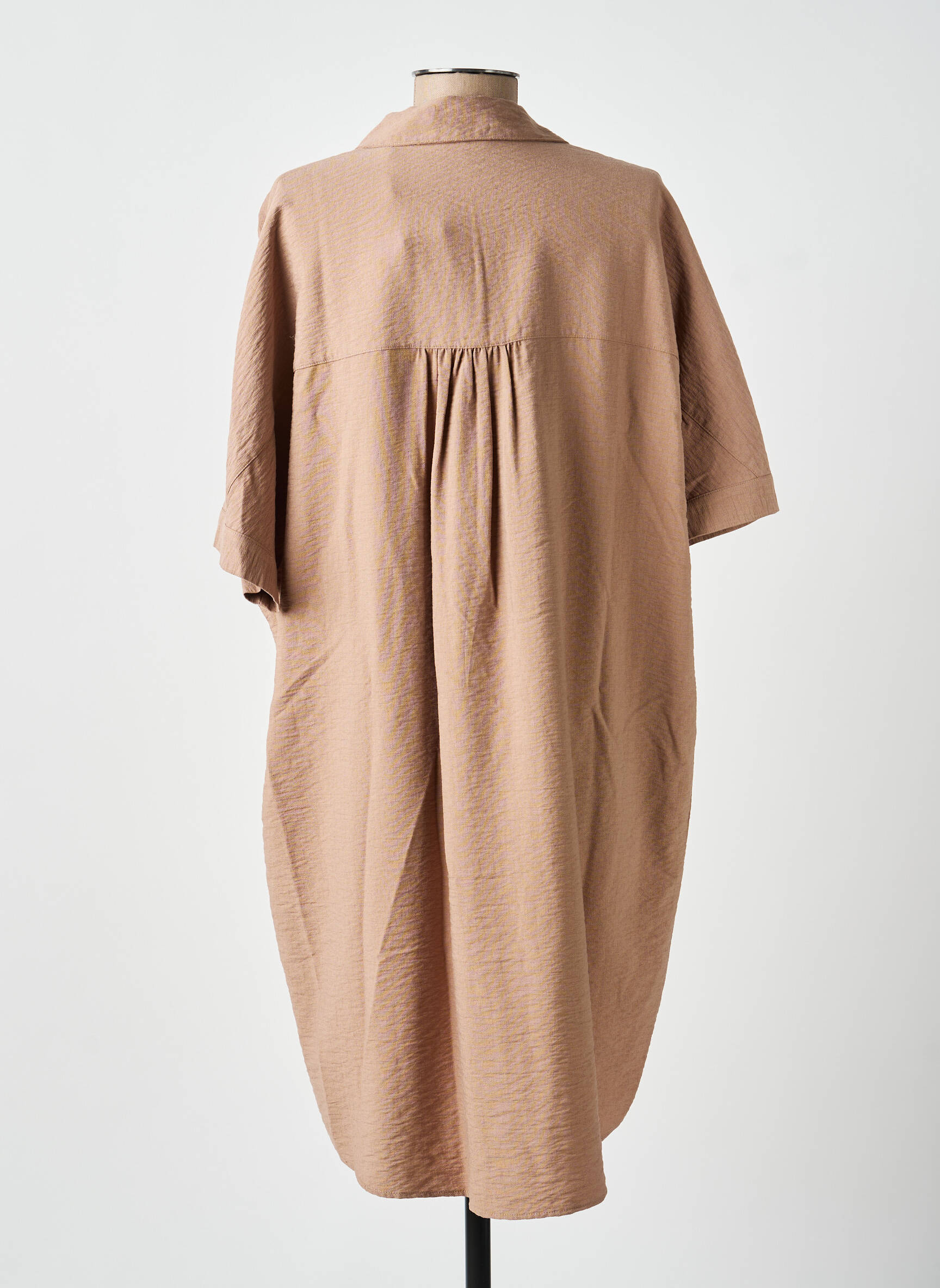 Rochie midi mâneci scurte mâneci scurte maro YAYA femeie