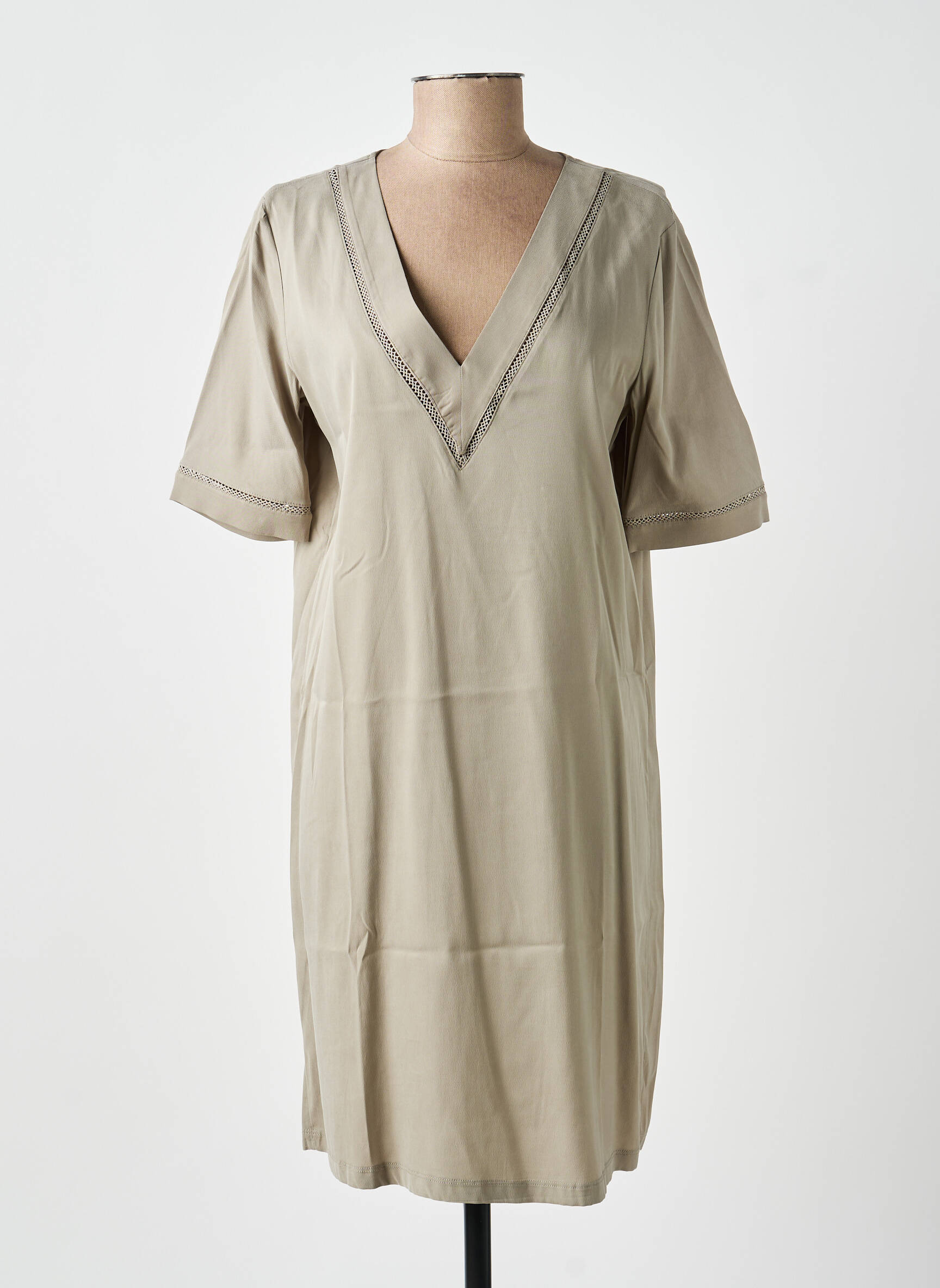 Rochie midi mâneci scurte mâneci scurte verde YAYA femeie